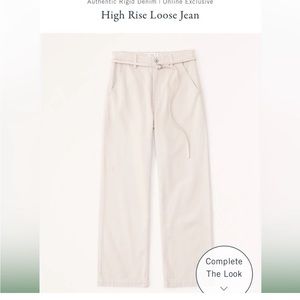 A&F high rise loose jean.